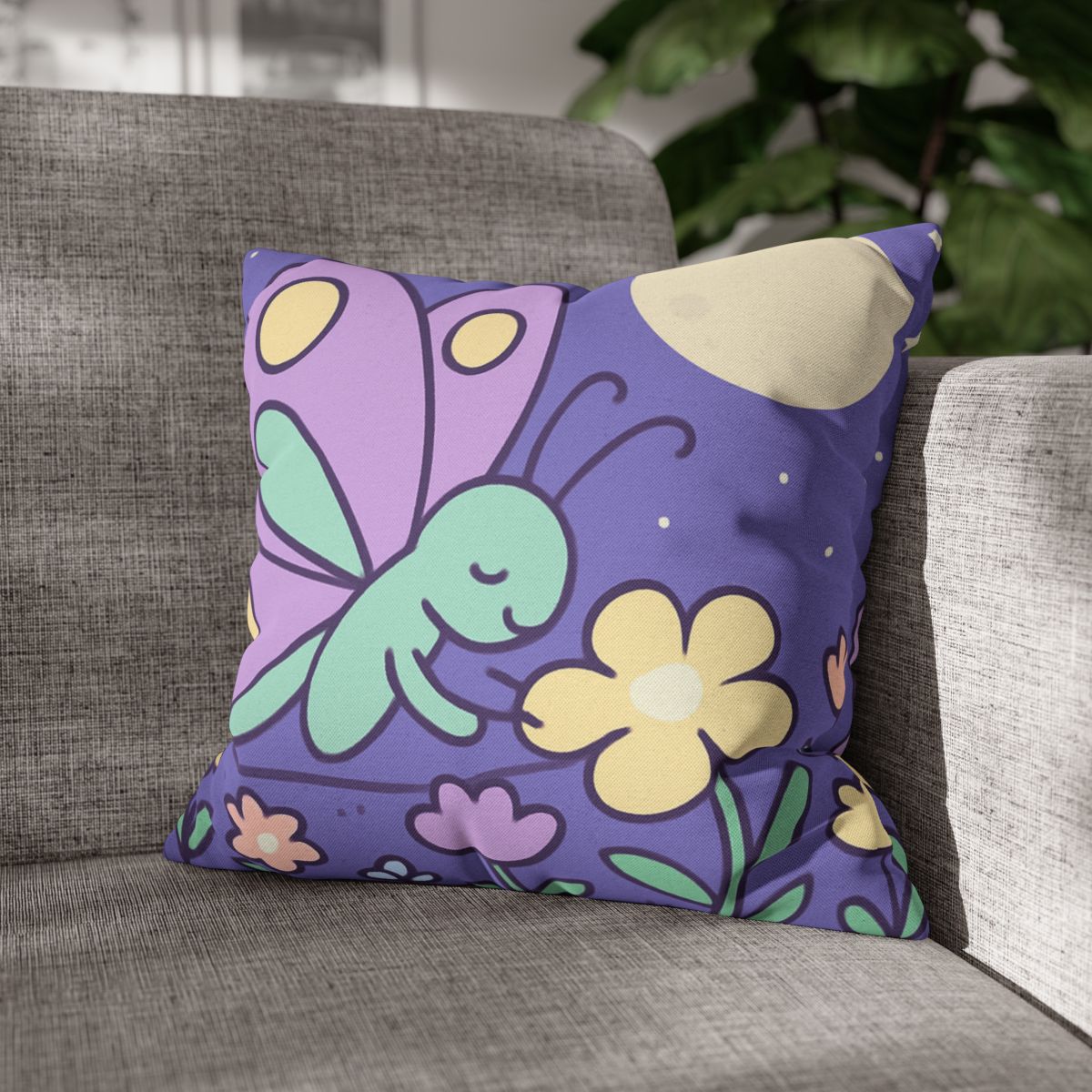 Moon Garden Butterfly designer print pillow cases