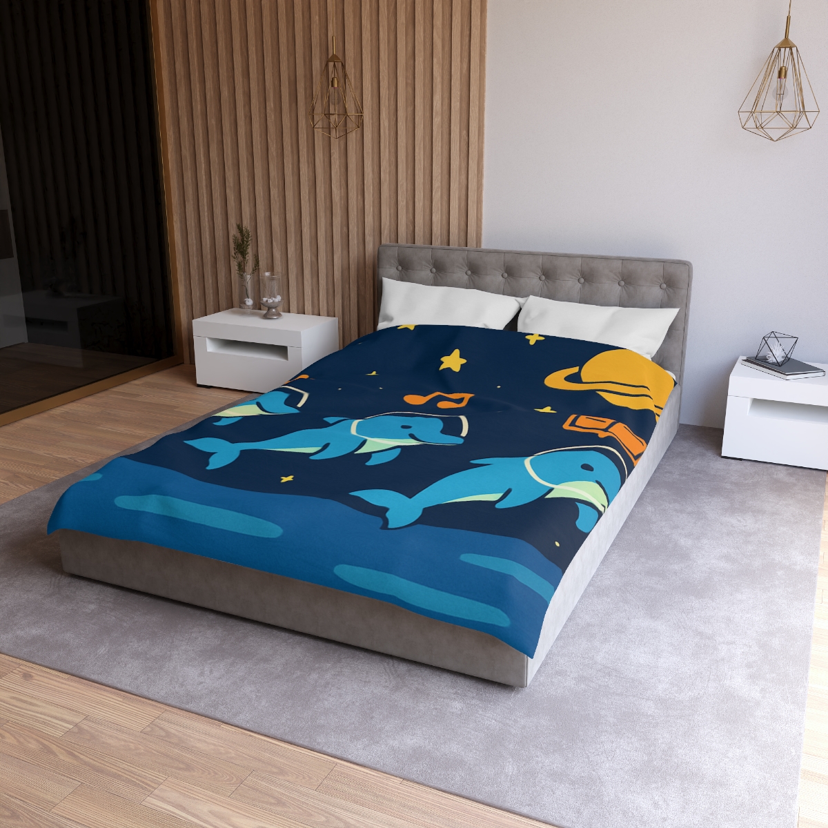 Space School Of The Ocean Dolphins duvets for gifts