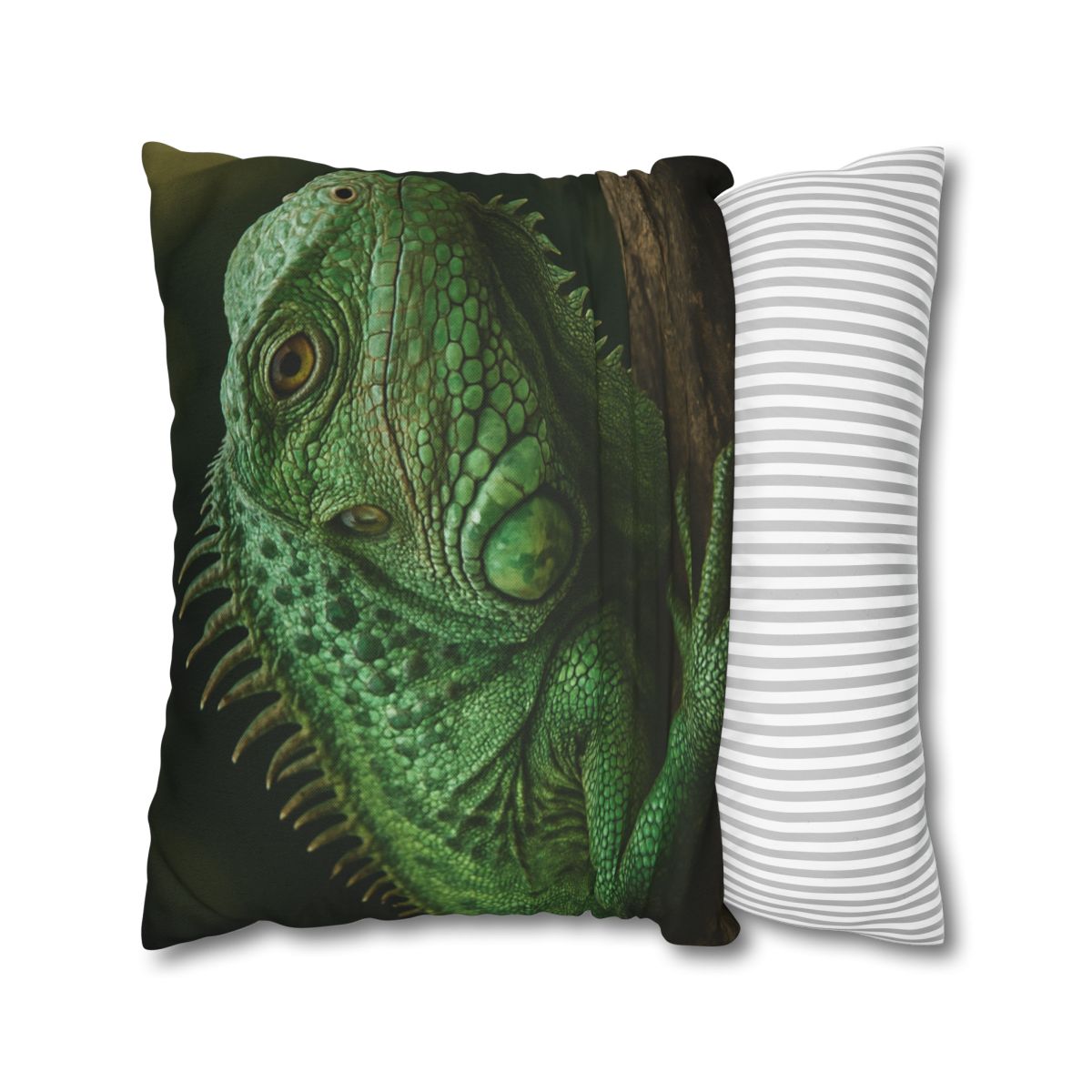 Verdant Gaze Green Iguana comfortable bedding pillow covers