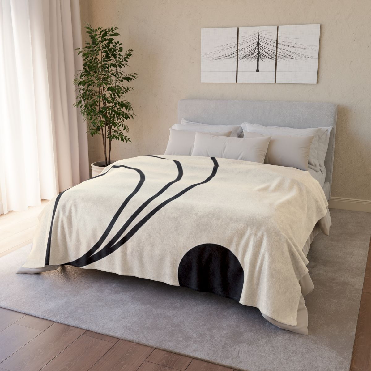 Triple Offset Arc And Dot stylish throw blankets