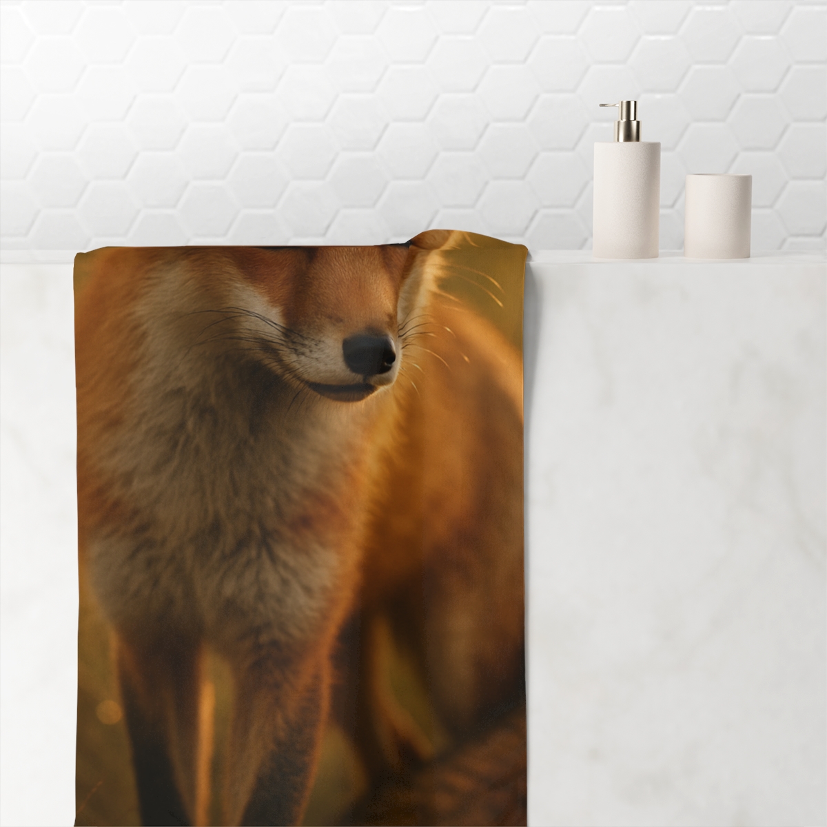 Crimson Whisper Red Fox decorative home towelscustom towels