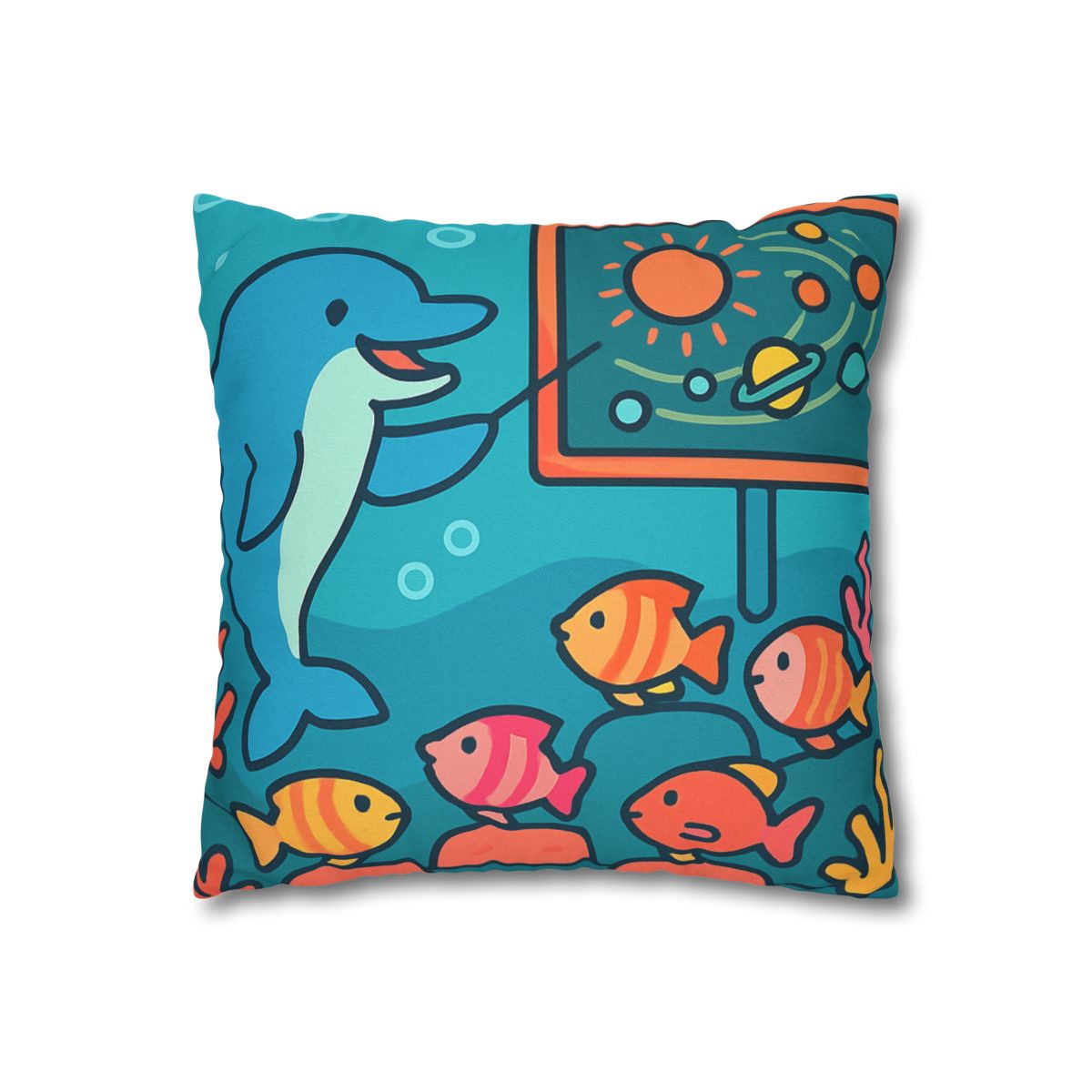 Cosmic Coral Reef Classroom personalized pillow covers