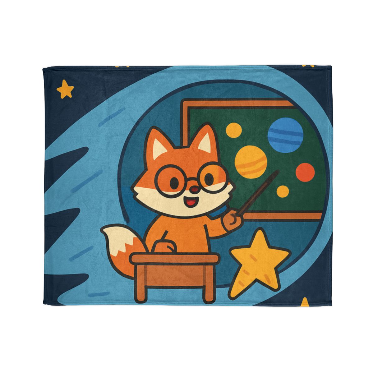 Comet Classroom With The Curious Fox custom blankets