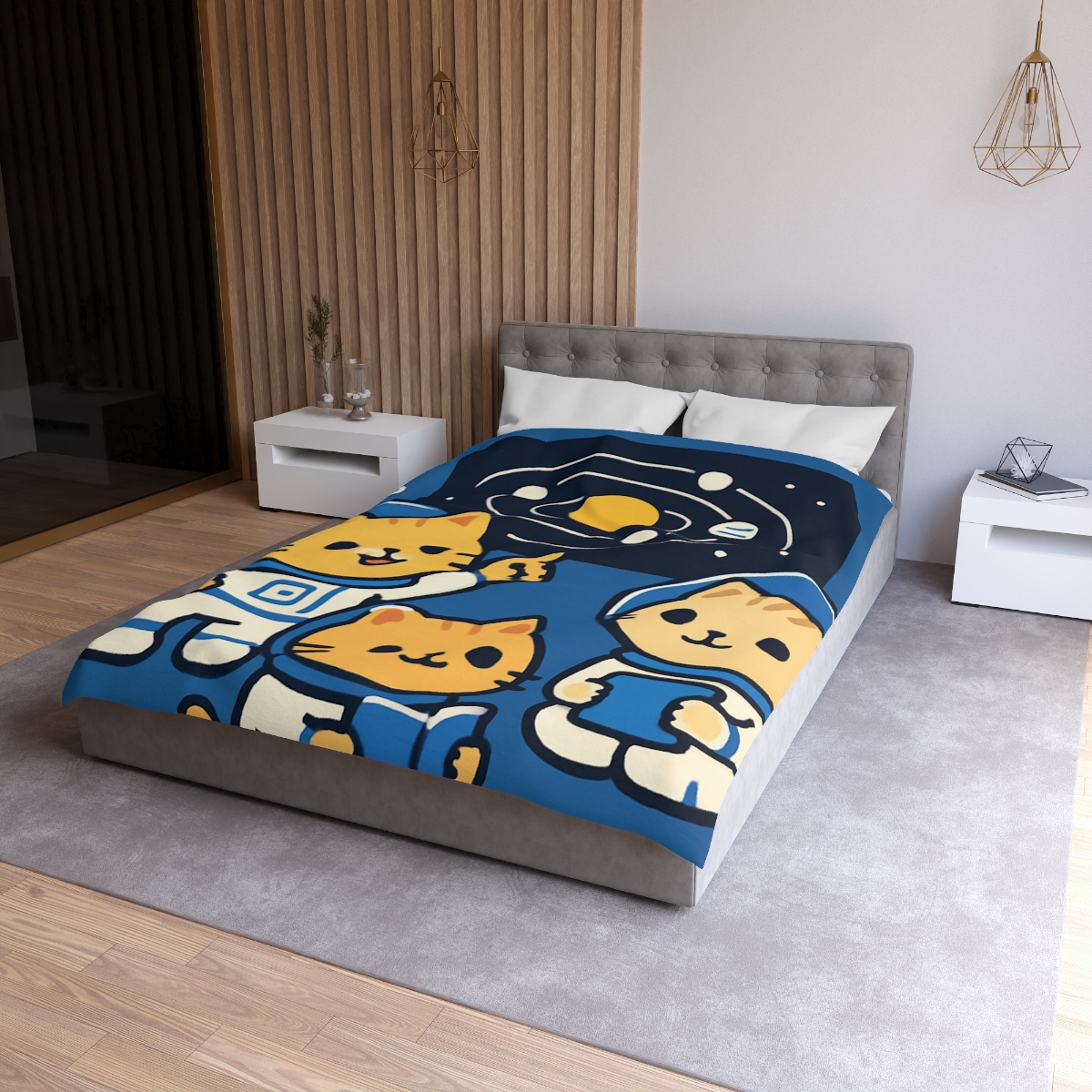 Space School For Curious Cats personalized bedding duvets