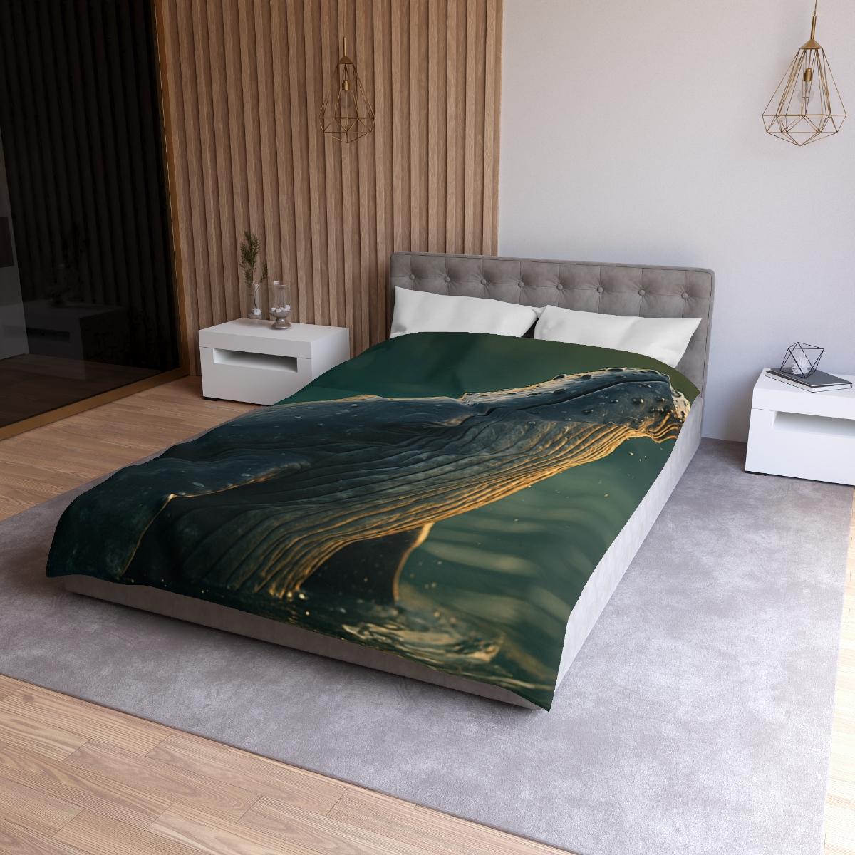 Silver Surge Humpback Whale soft comforter duvets