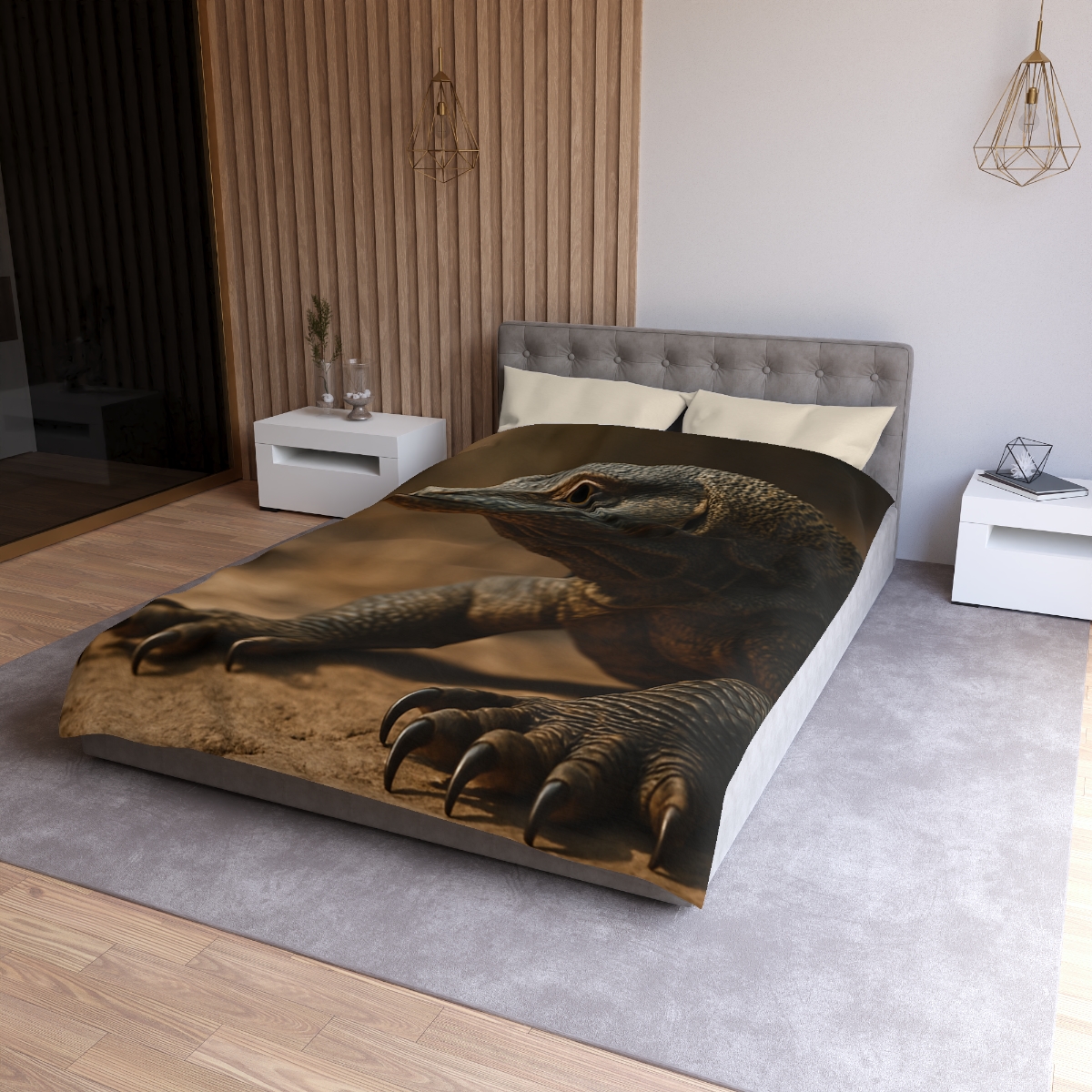 Ancient Sentinel Komodo Dragon personalized bedding duvets