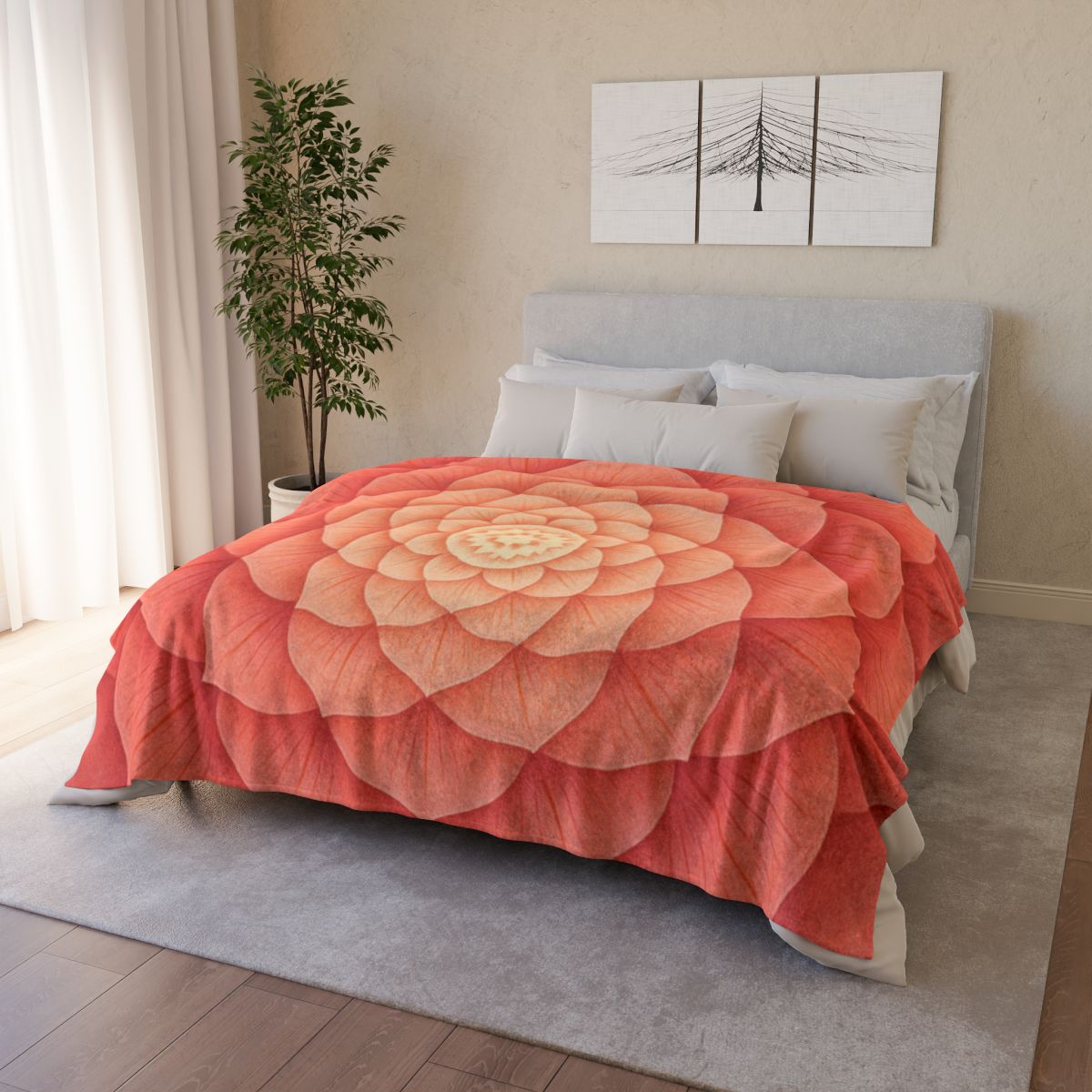 Petal Spiral Mandala warm winter blankets