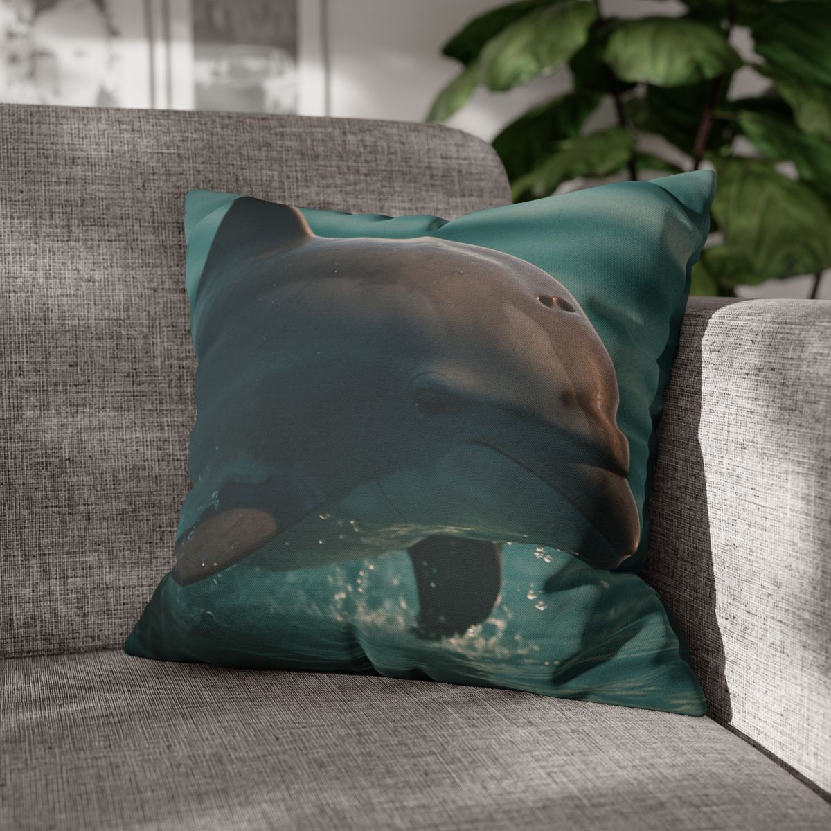 Silver Glide Bottlenose Dolphin designer print pillow cases