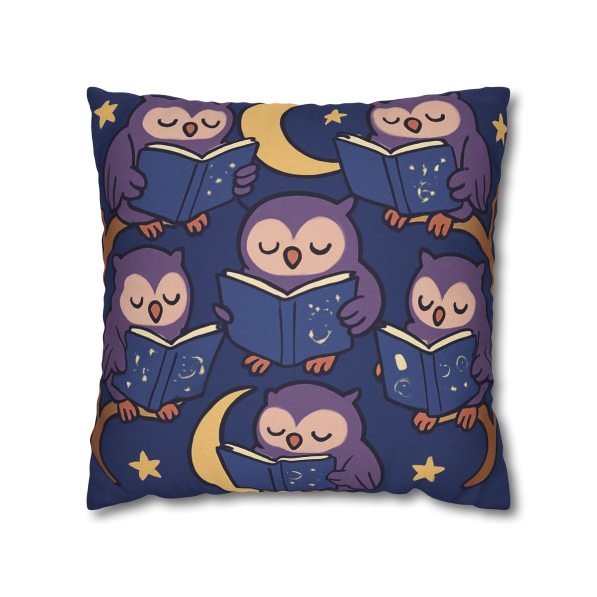Moonlight Library Of Wise Owls comfortable bedding pillow covers