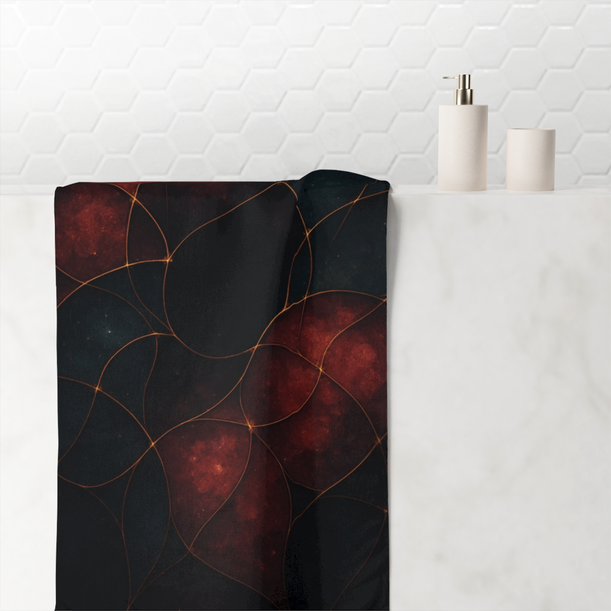Cosmic Veil Mosaic comfortable face towels