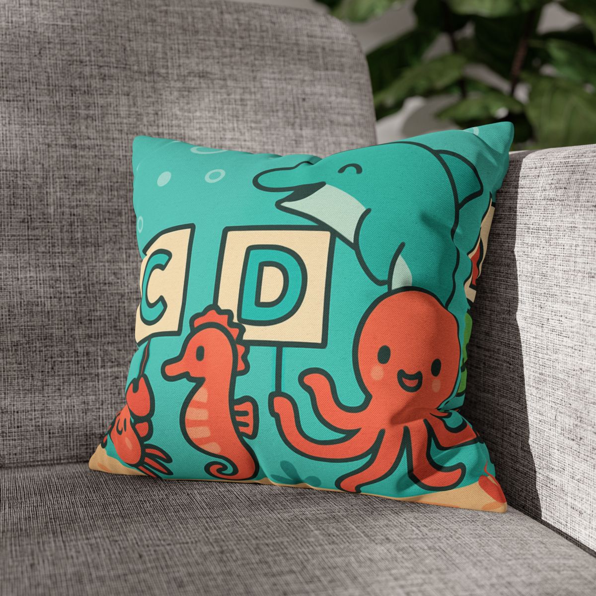 Coral Reef Alphabet Parade custom pillow cases