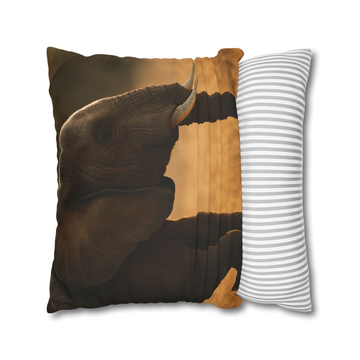 Gilded Horizon African Elephant soft cotton pillow cases