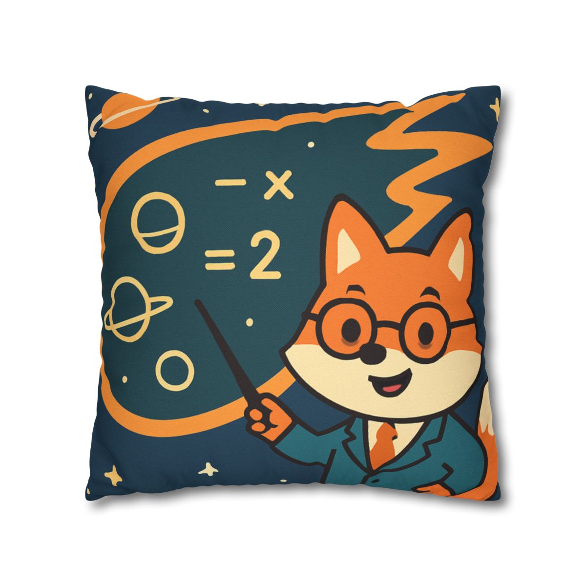Comet Classroom With A Curious Fox designer print pillow cases