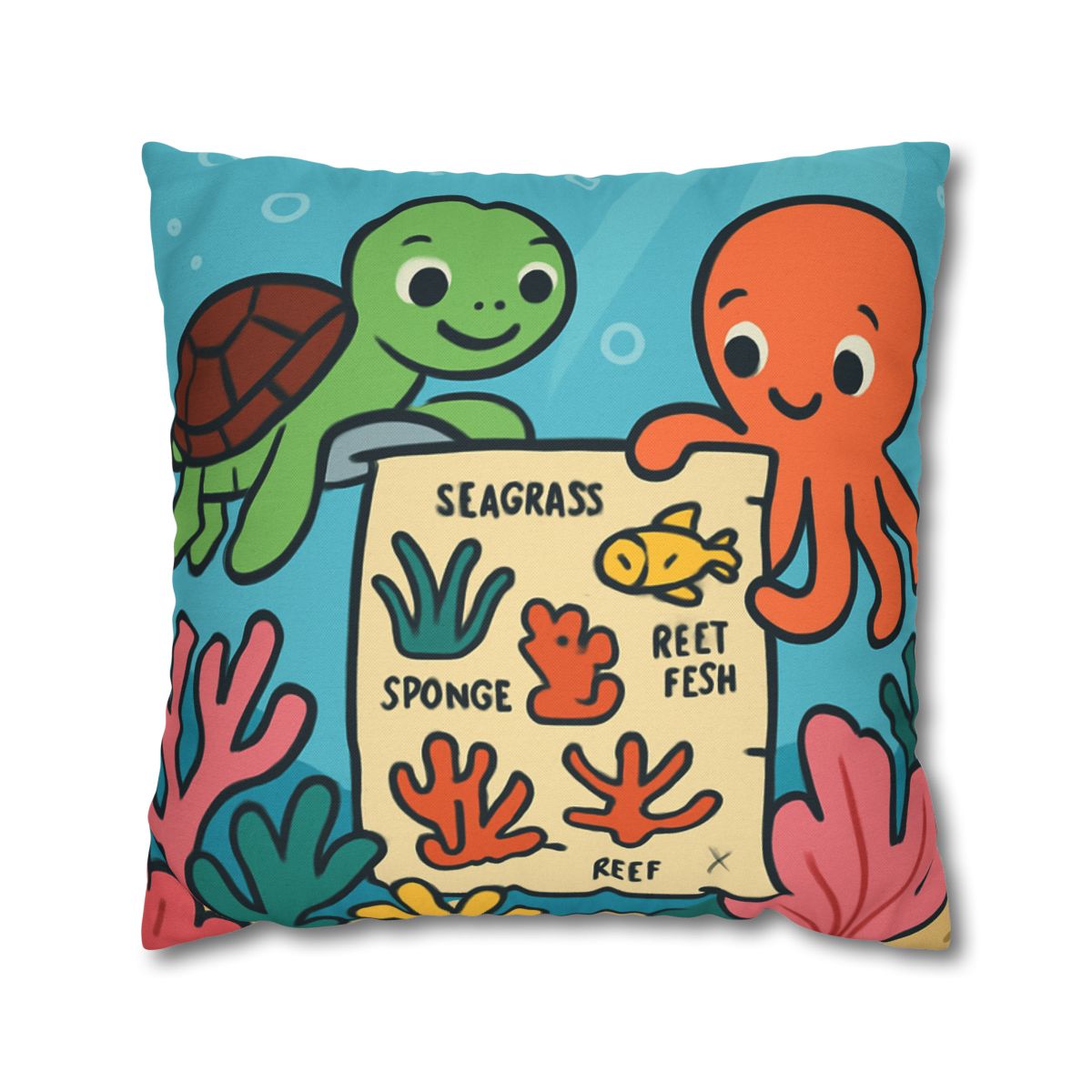 Coral Reef Map Makers comfortable bedding pillow covers