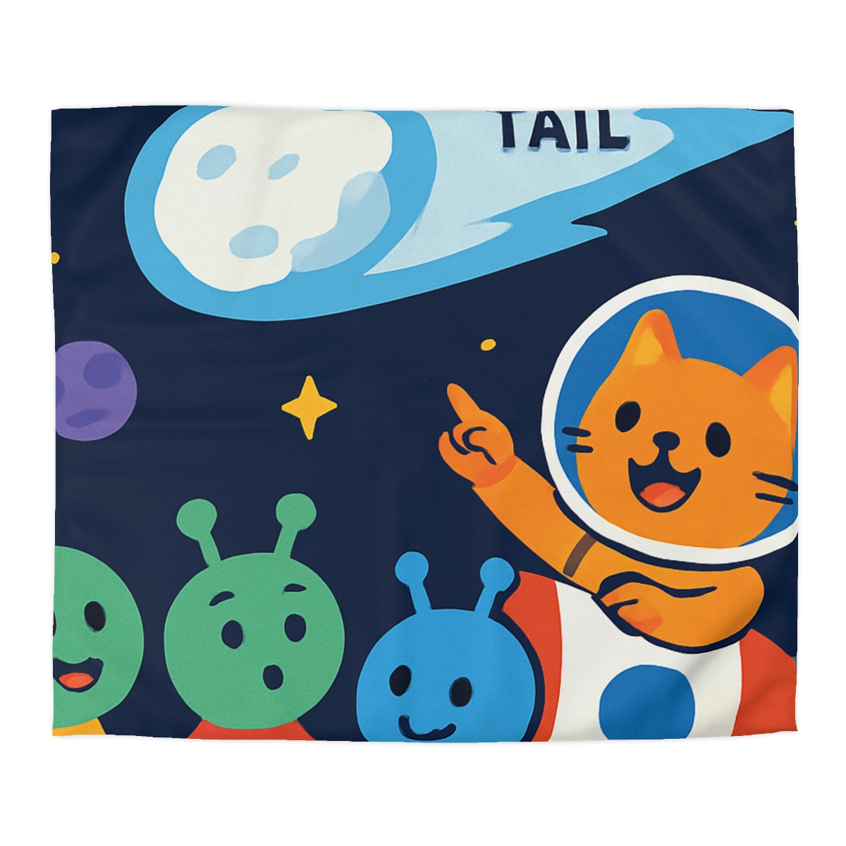 Comet Classroom With Captain Cat personalized bedding duvets