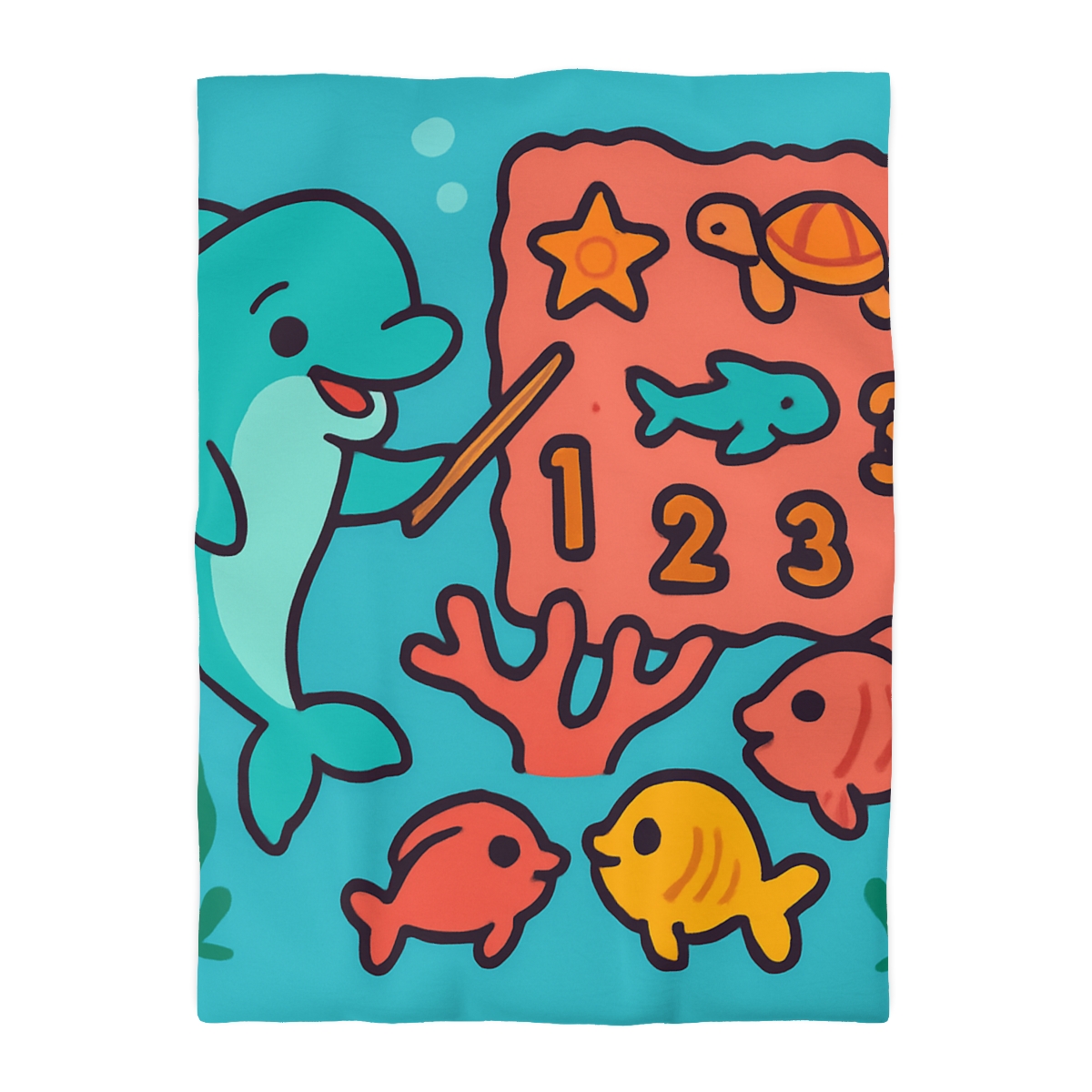 Cosmic Coral Reef Classroom personalized bedding duvets