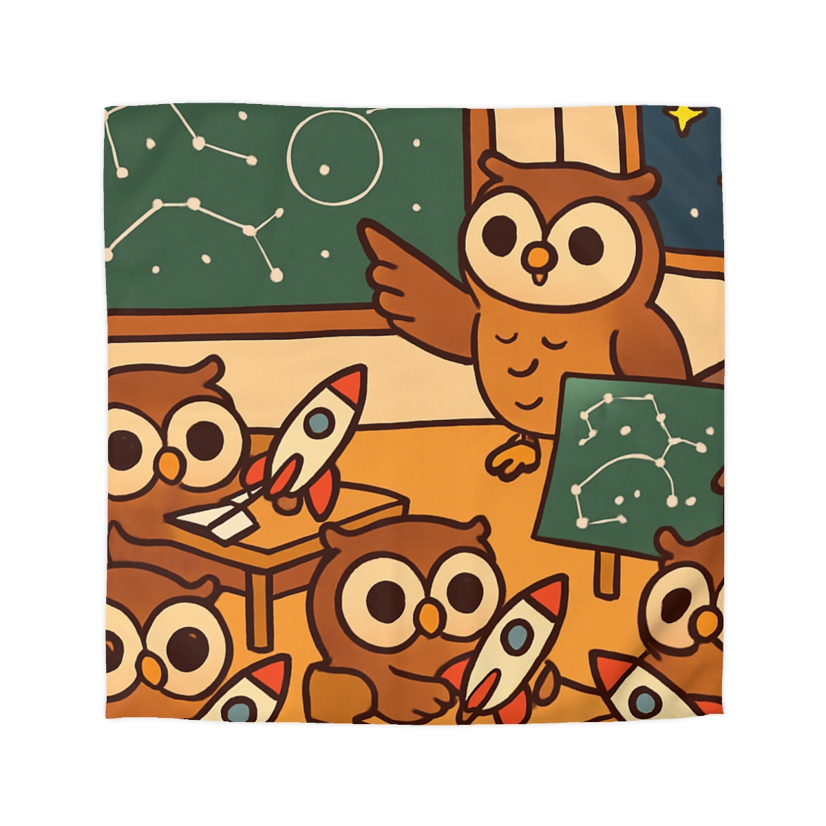 Rocket School Of Owls stylish duvet covers