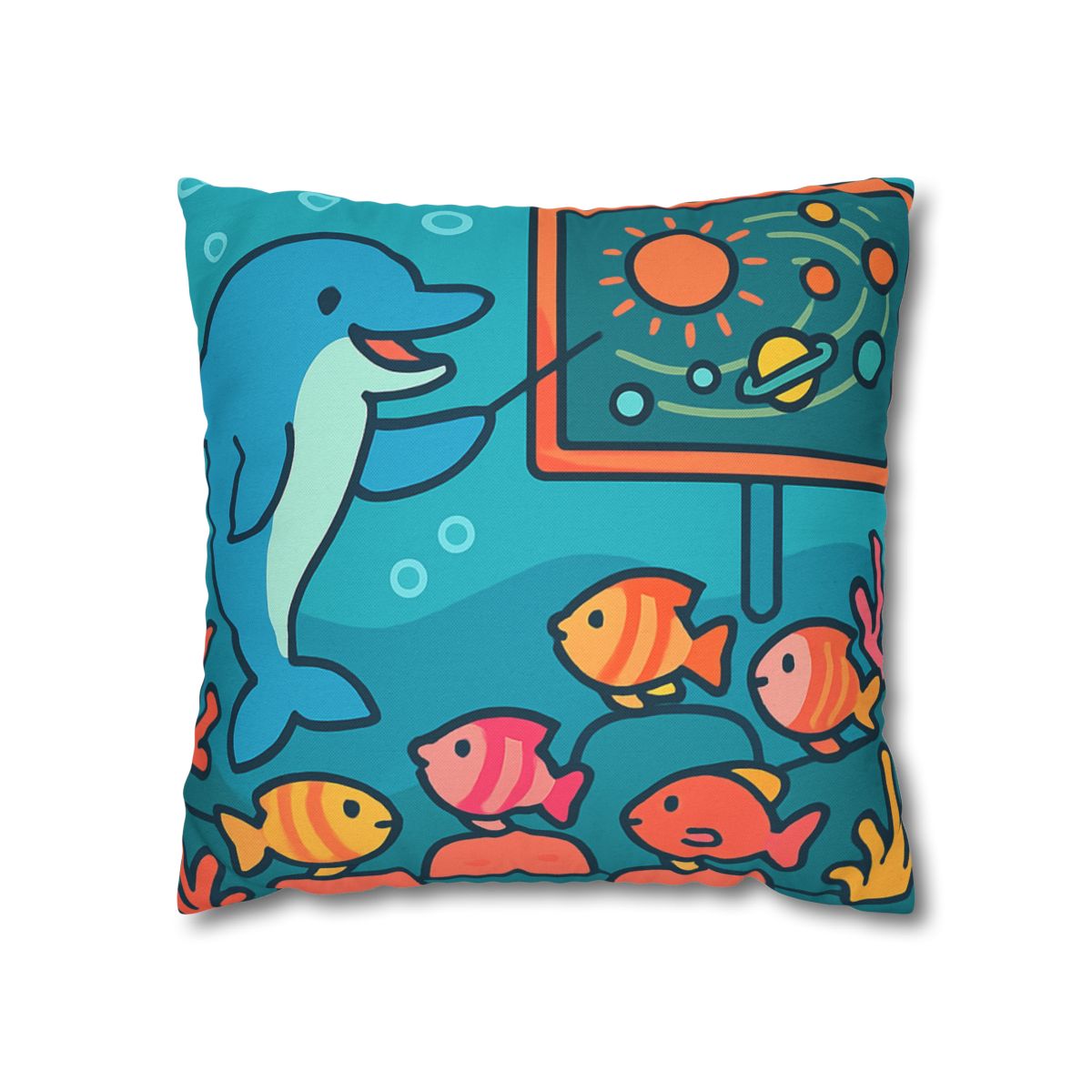 Cosmic Coral Reef Classroom personalized pillow covers