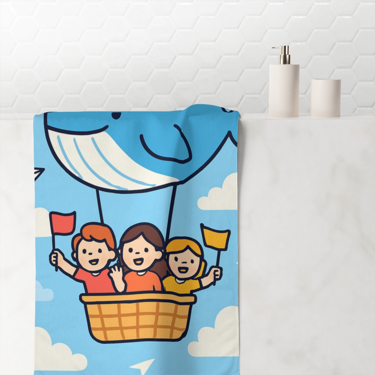 Sky Whale Balloon Parade decorative home towelscustom towels