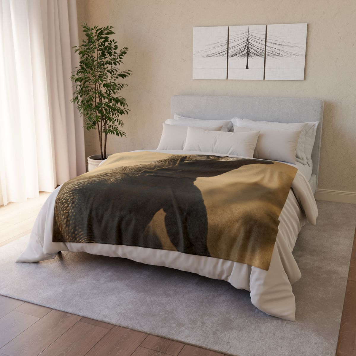 Ancient Sentinel Komodo Dragon designer printed blankets
