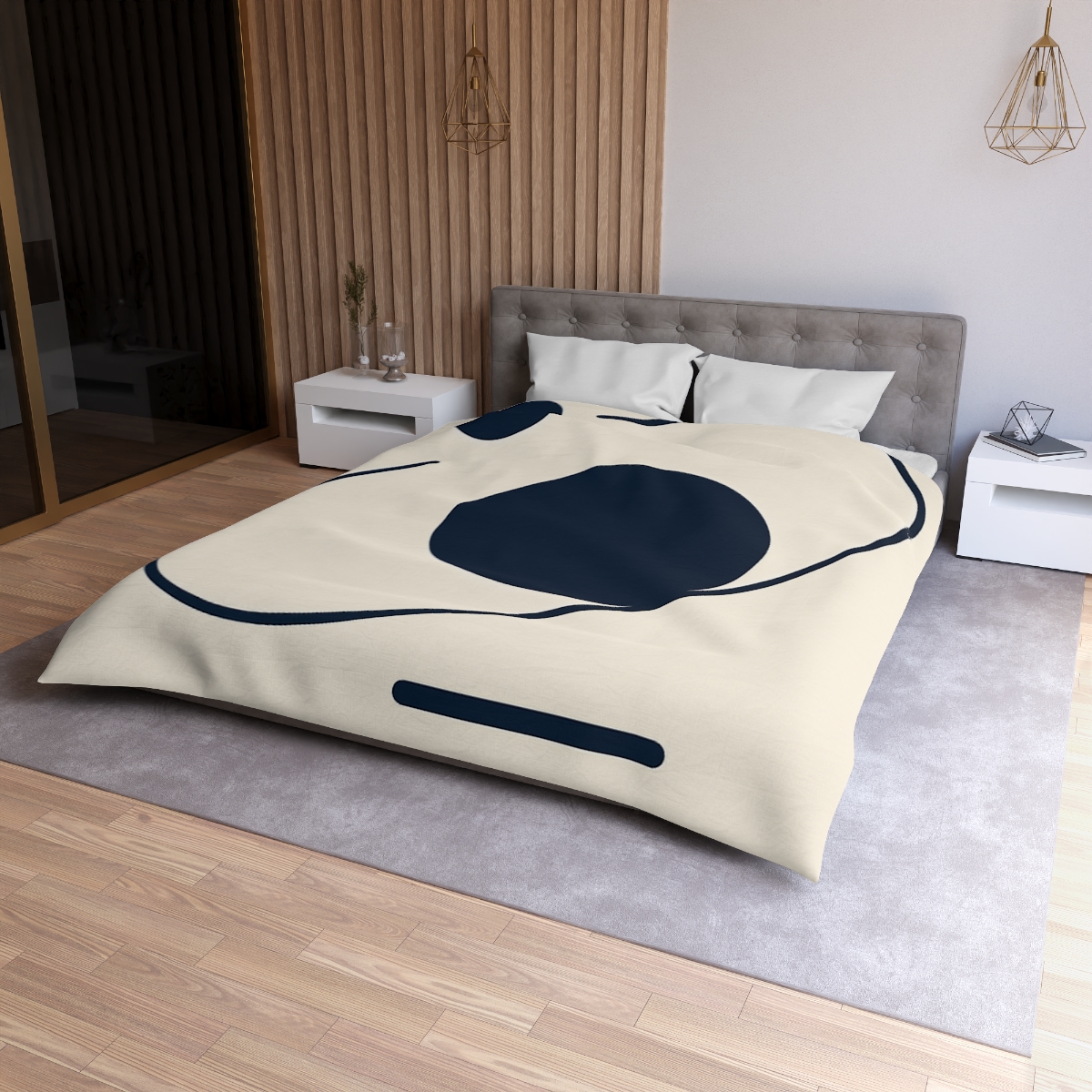 Orbit Arc And Twin Discs designer printed duvets