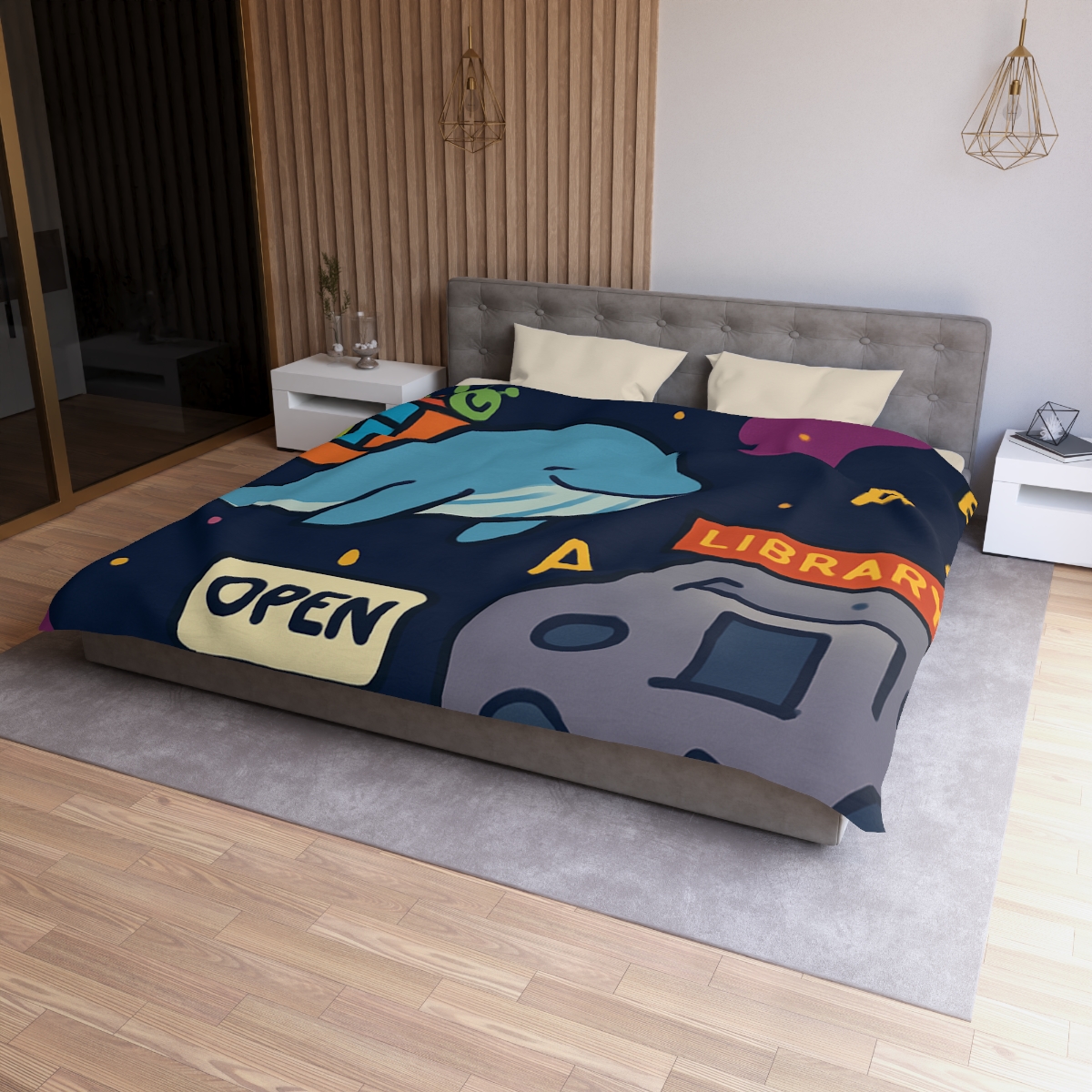 Nebula Library Whale trendy bedroom duvets