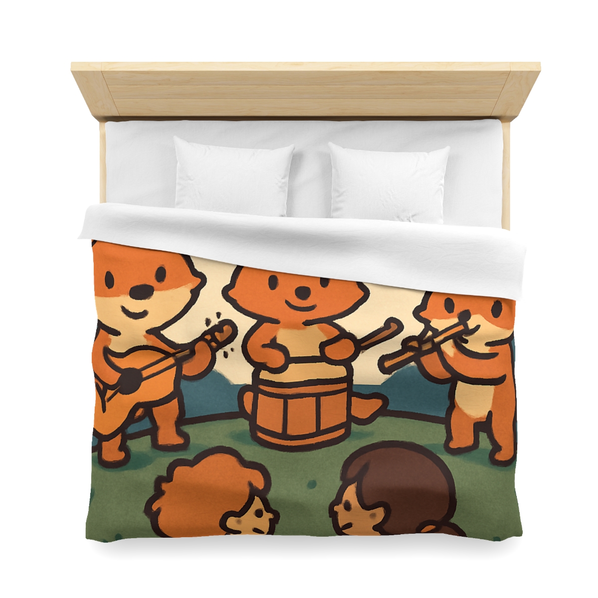 Moonlight Music Fox Band designer printed duvets