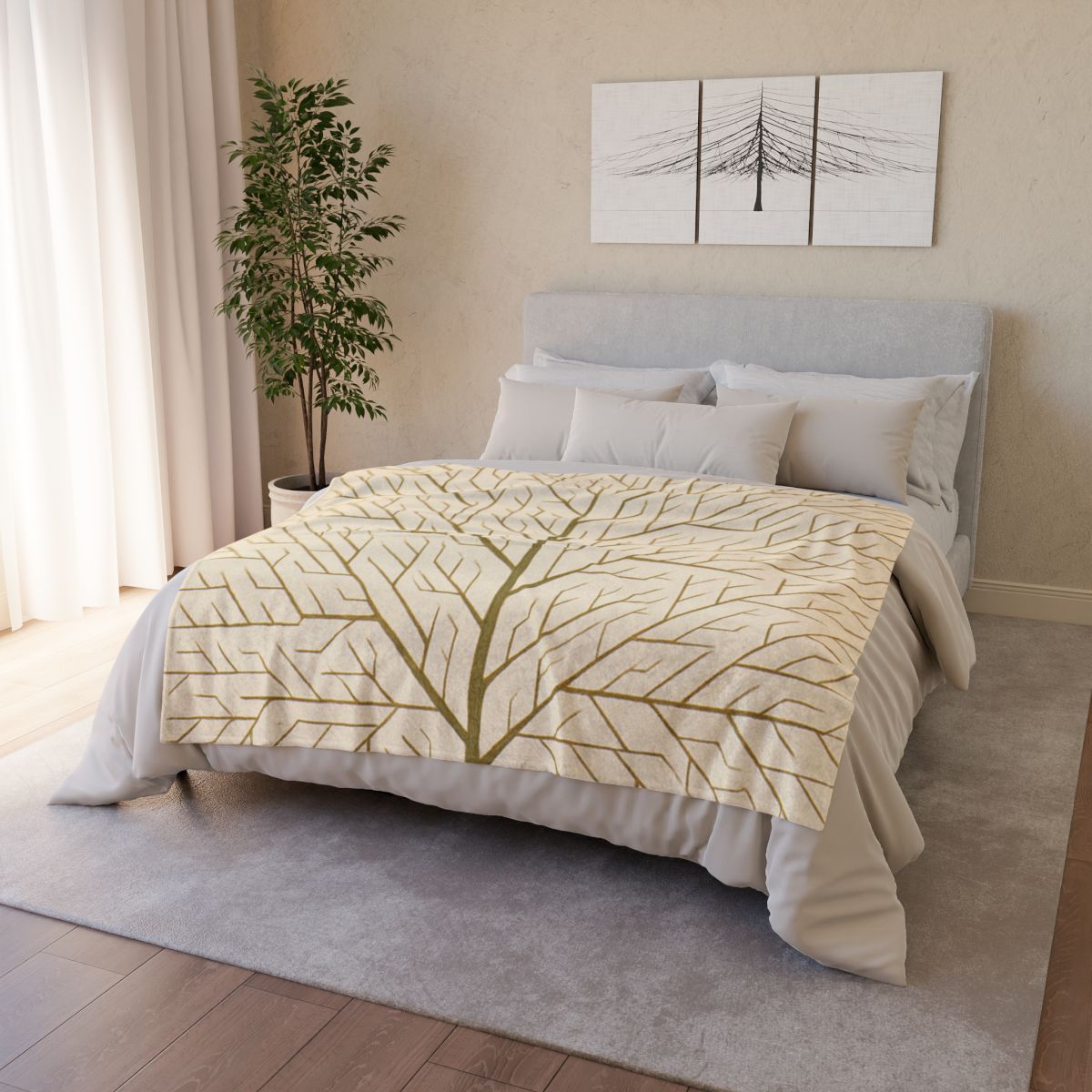 Branch Fractal Network decorative home blankets