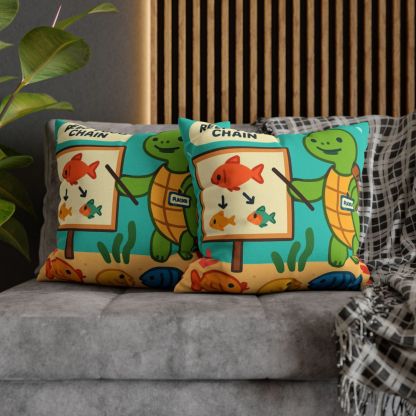 Coral Classroom Sea Turtle Guide trendy patterned pillow cases