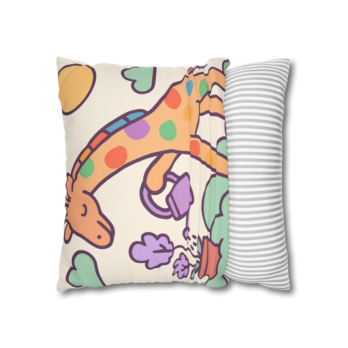 Cloud Garden With Rainbow Giraffe trendy patterned pillow cases