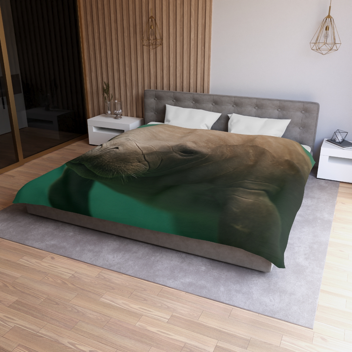 Glasswater Drifter West Indian Manatee unique patterned duvets