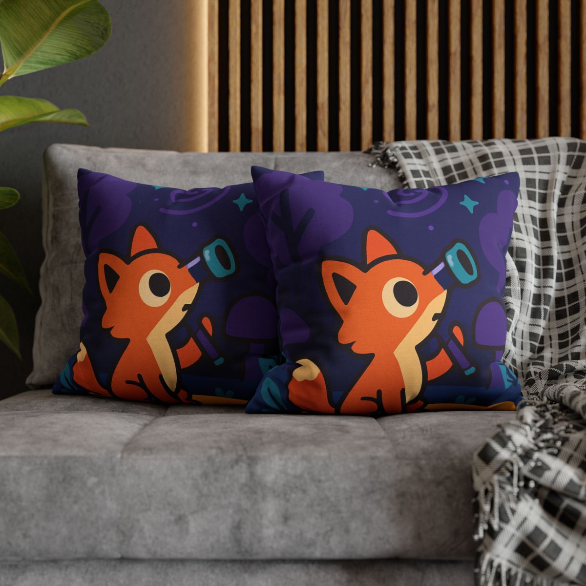 Nebula Forest Fox custom pillow cases