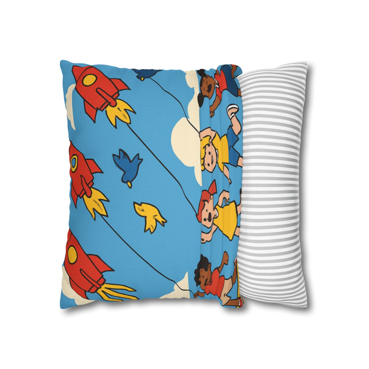 Rocket Kite Race designer print pillow cases