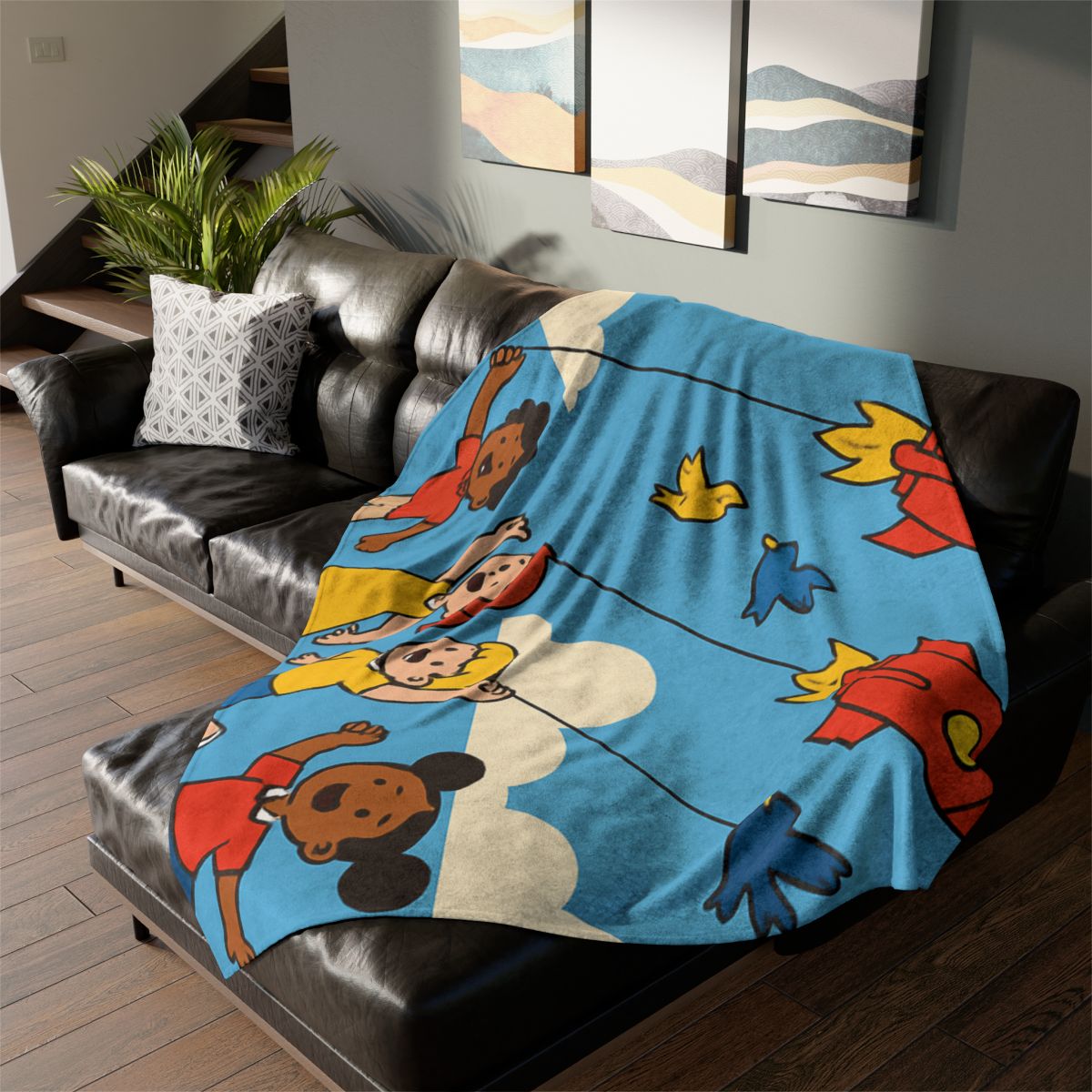 Rocket Kite Race trendy patterned blankets