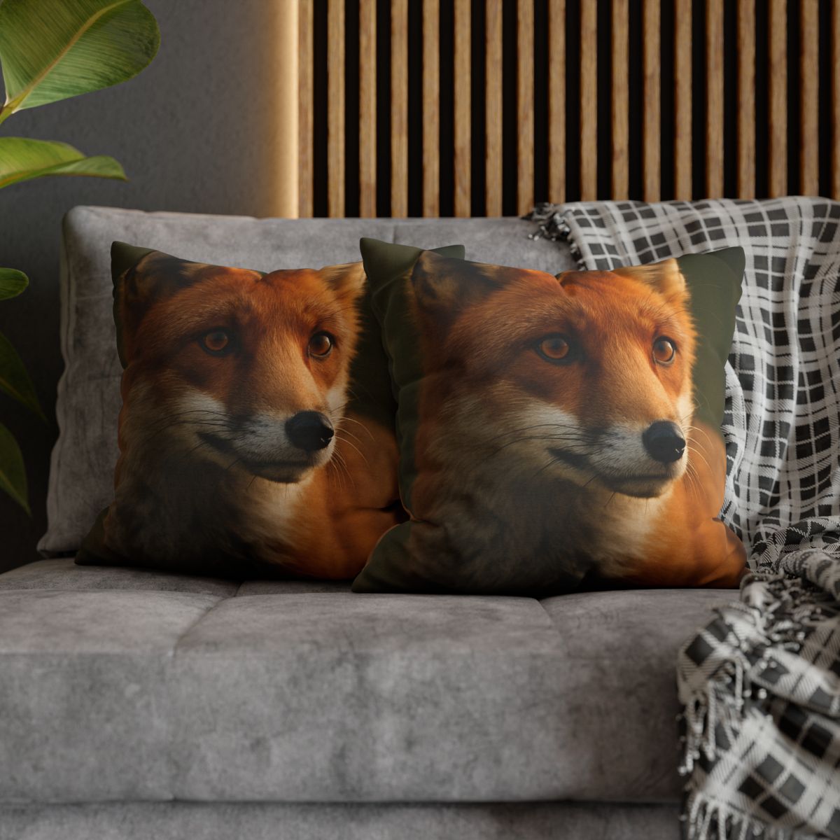 Crimson Whisper Red Fox stylish decorative pillowcases