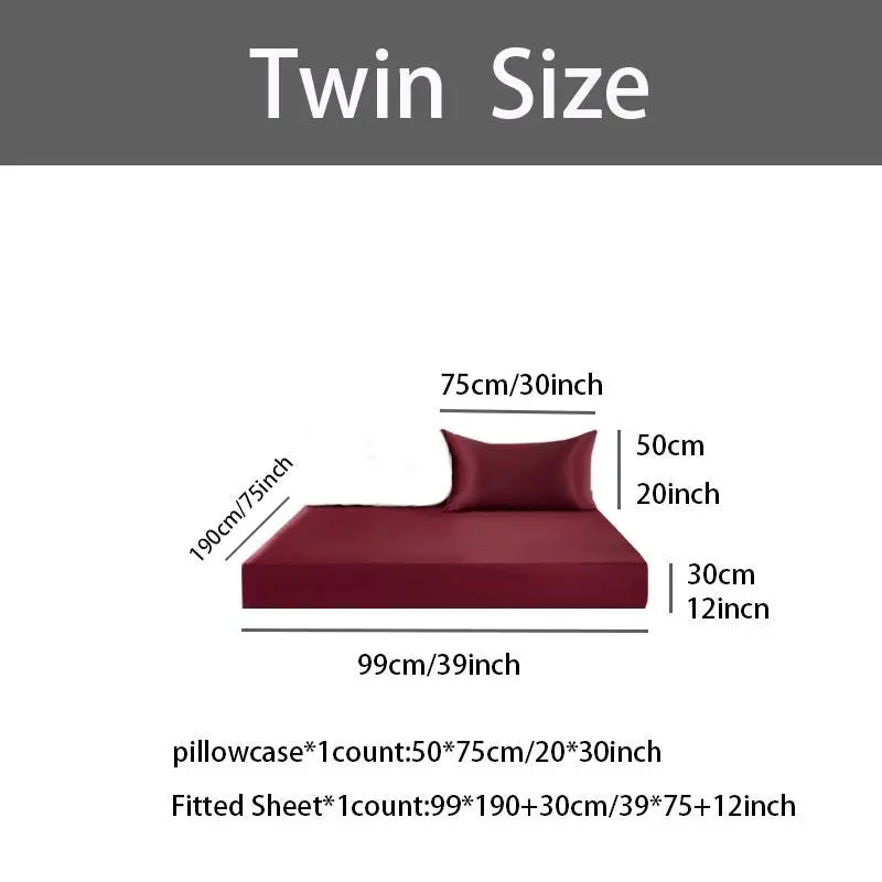 2/3 Piece Solid Color Bedding Set, Cool Silk Smooth Breathable, Soft Comfort Skin-Friendly, Mattress Protector, Silky Fitted Sheet, Gift for Him or Her, Silky Bedding Sheets, Fitted Sheet #GLOBAL PICKS