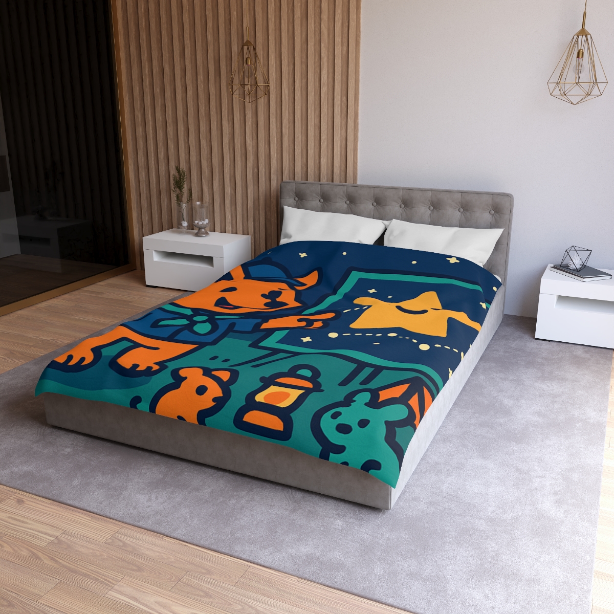 Stargazing Fox Scouts personalized bedding duvets