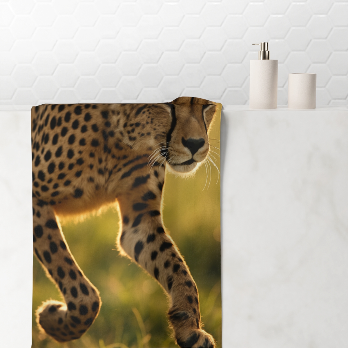 Wind Runner Cheetah designer printed towels