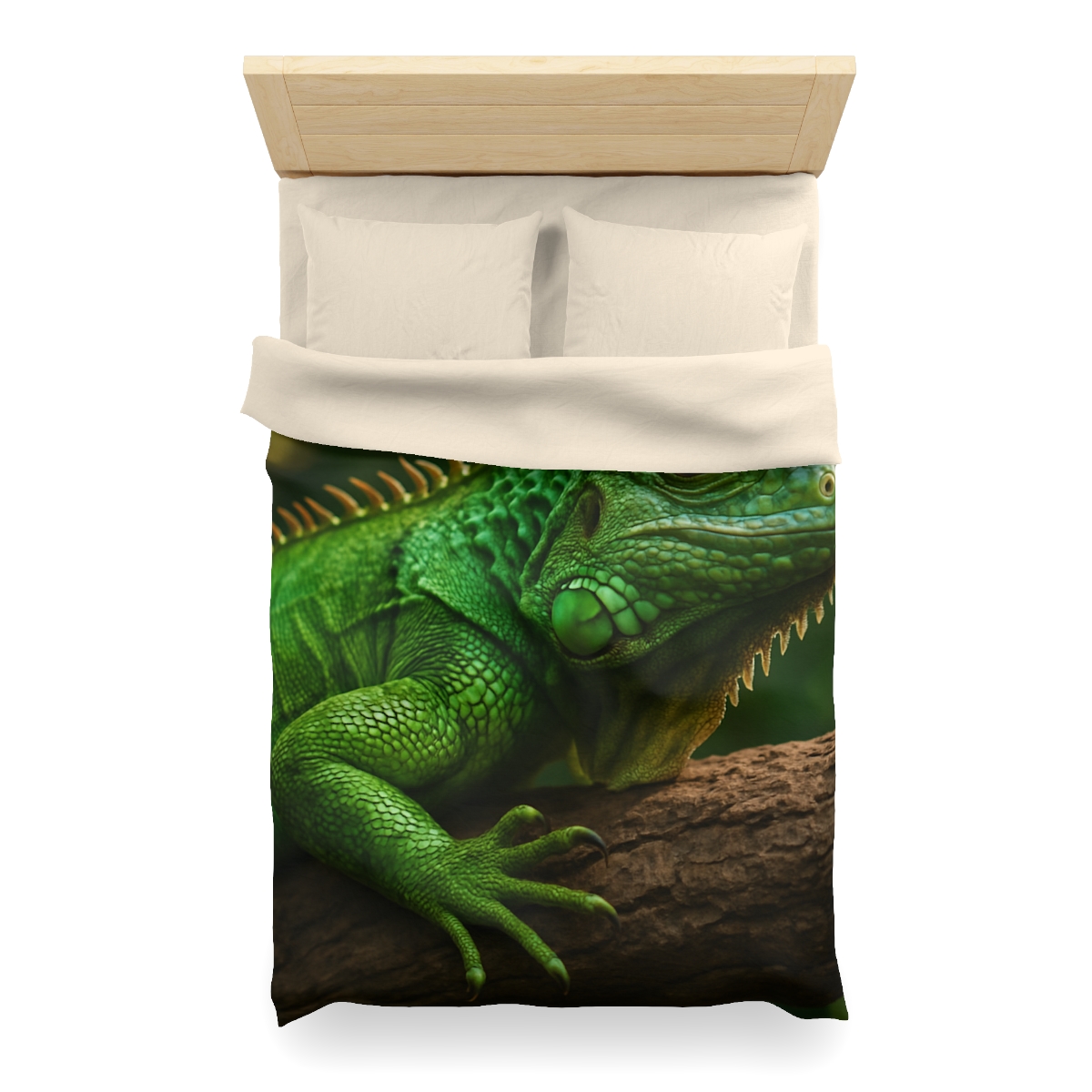 Emerald Gaze Green Iguana warm winter duvets