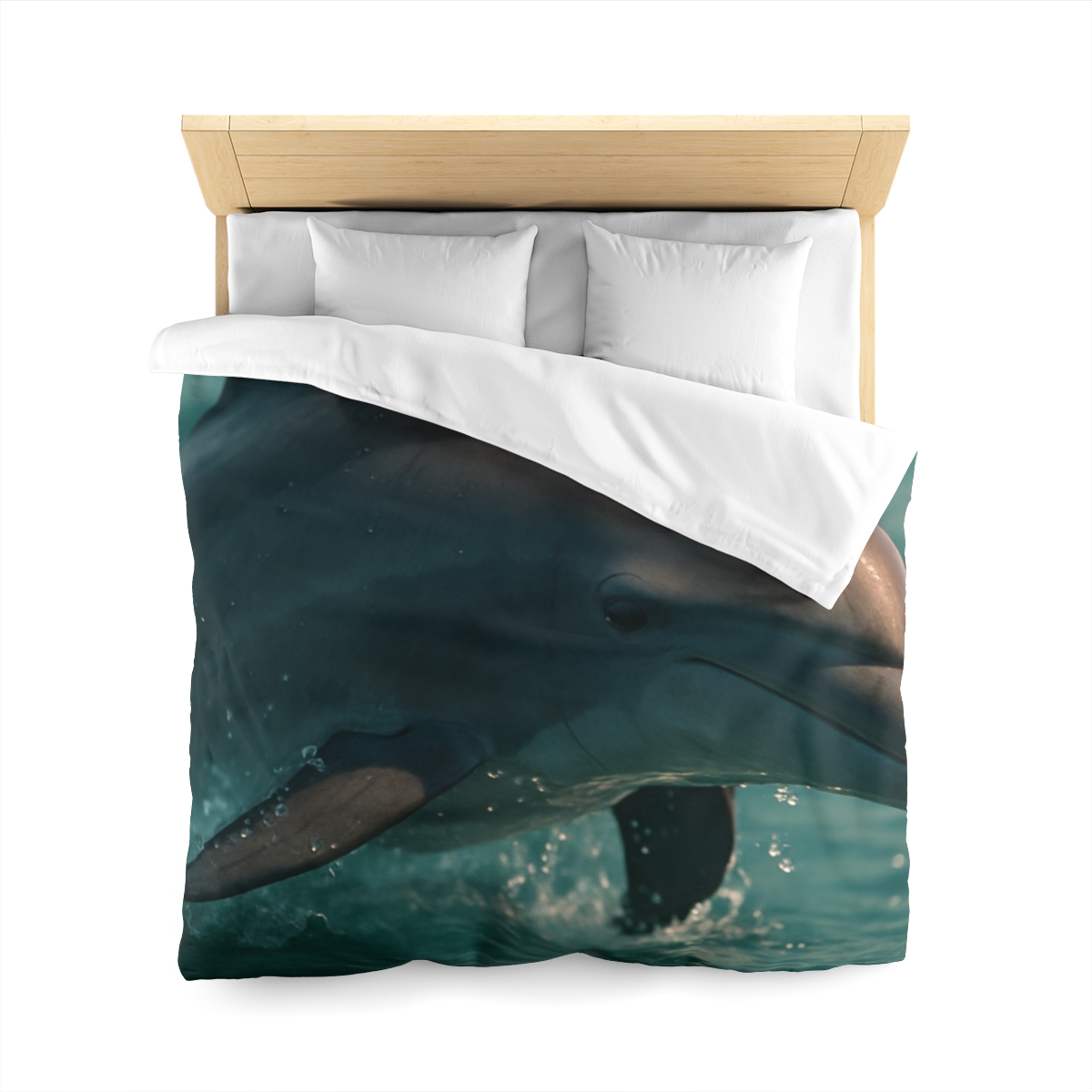 Silver Glide Bottlenose Dolphin personalized bedding duvets
