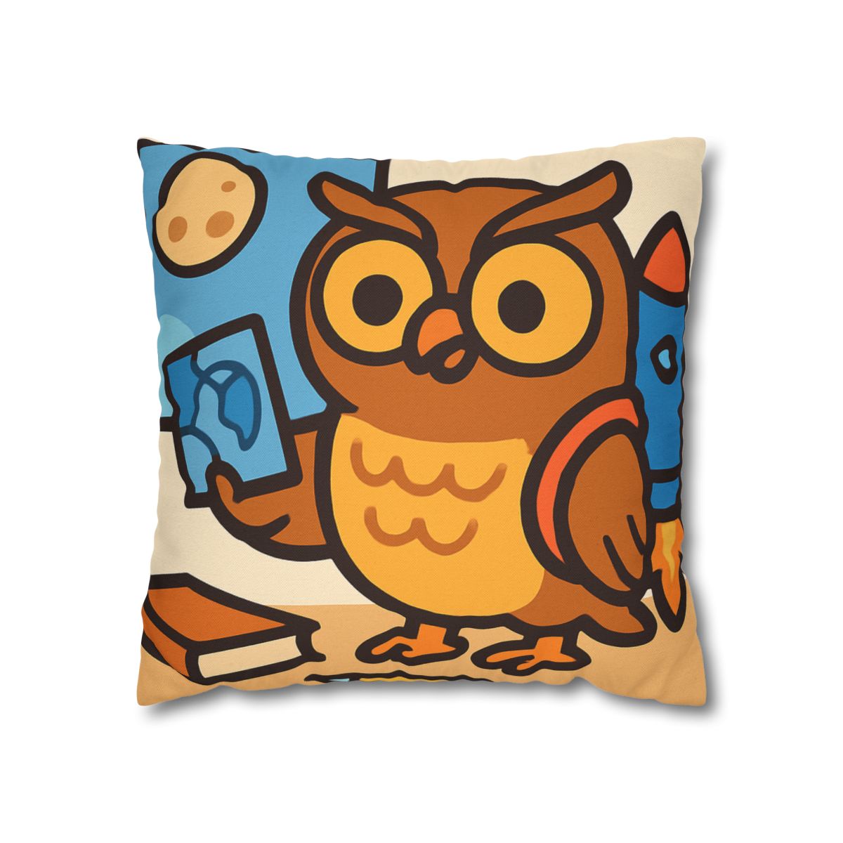 Rocket School Owl personalized pillow covers