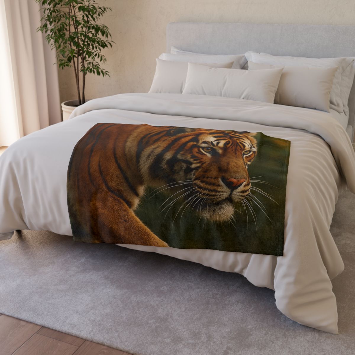 Forest Stalker Bengal Tiger soft fleece blankets