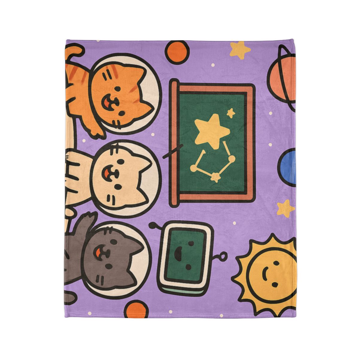 Space School Astronaut Cats designer printed blankets