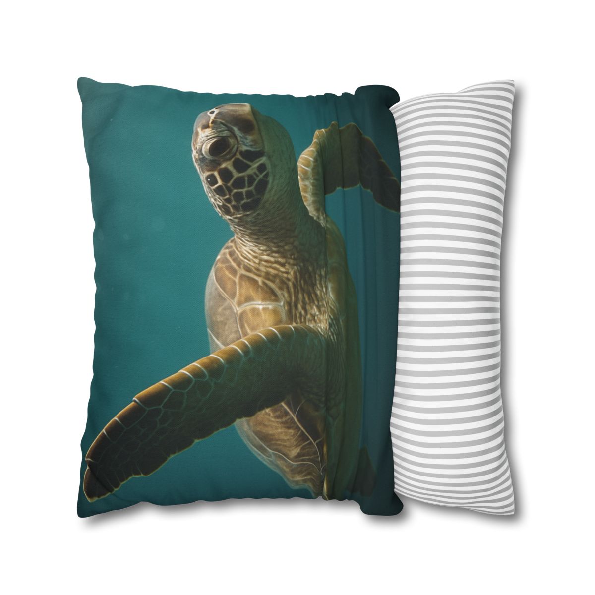 Nebula Glide Green Sea Turtle personalized pillow covers
