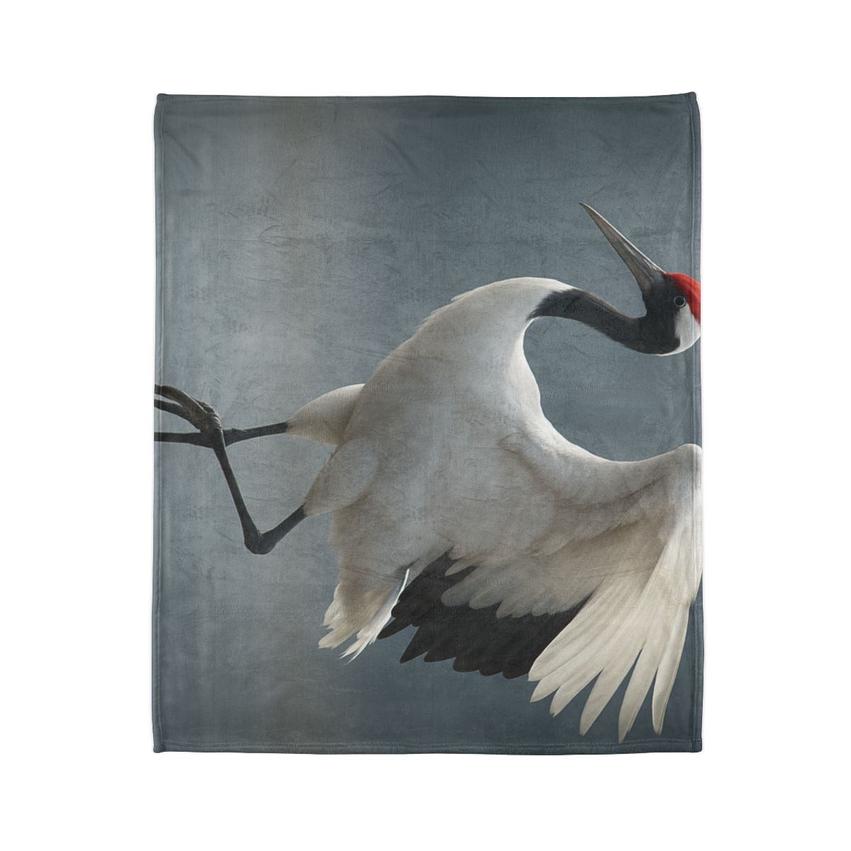 Mist Dancer Red Crowned Crane soft fleece blankets