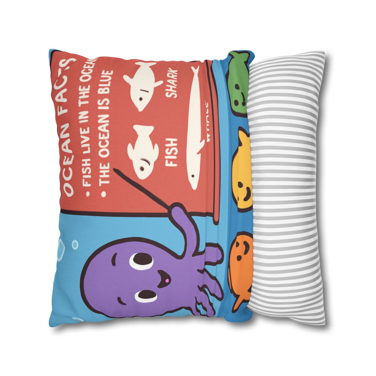 Coral Classroom With Professor Octopus soft cotton pillow cases