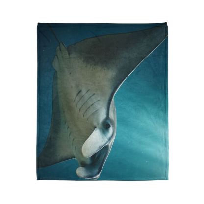 Silk Wing Drift Manta Ray personalized cozy blankets