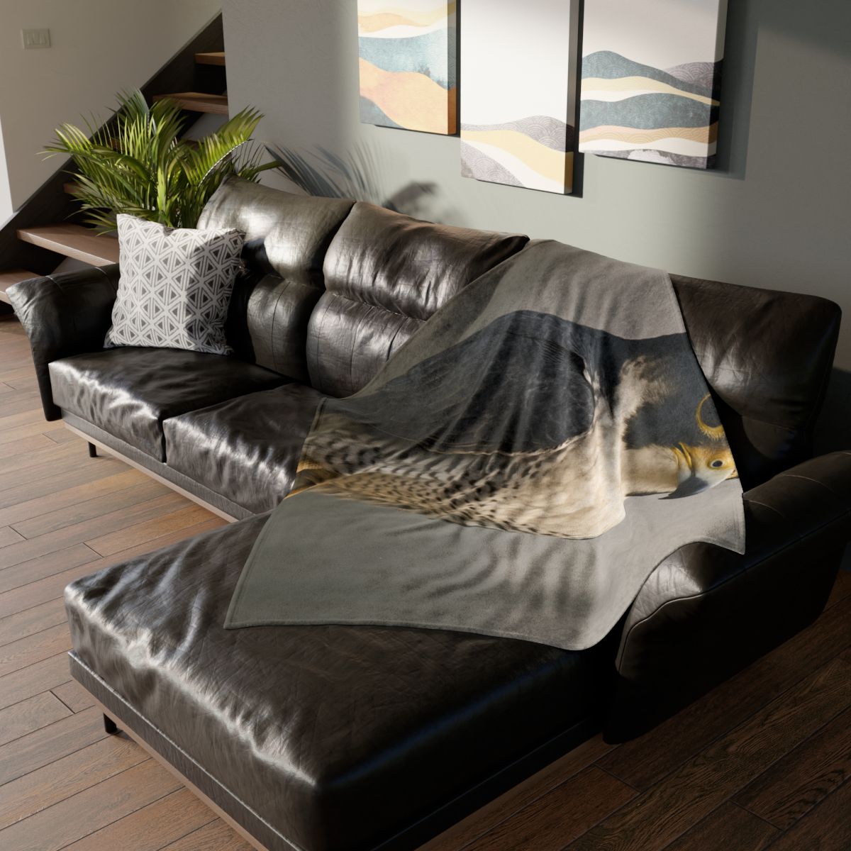 Starlit Vigil Peregrine Falcon trendy patterned blankets