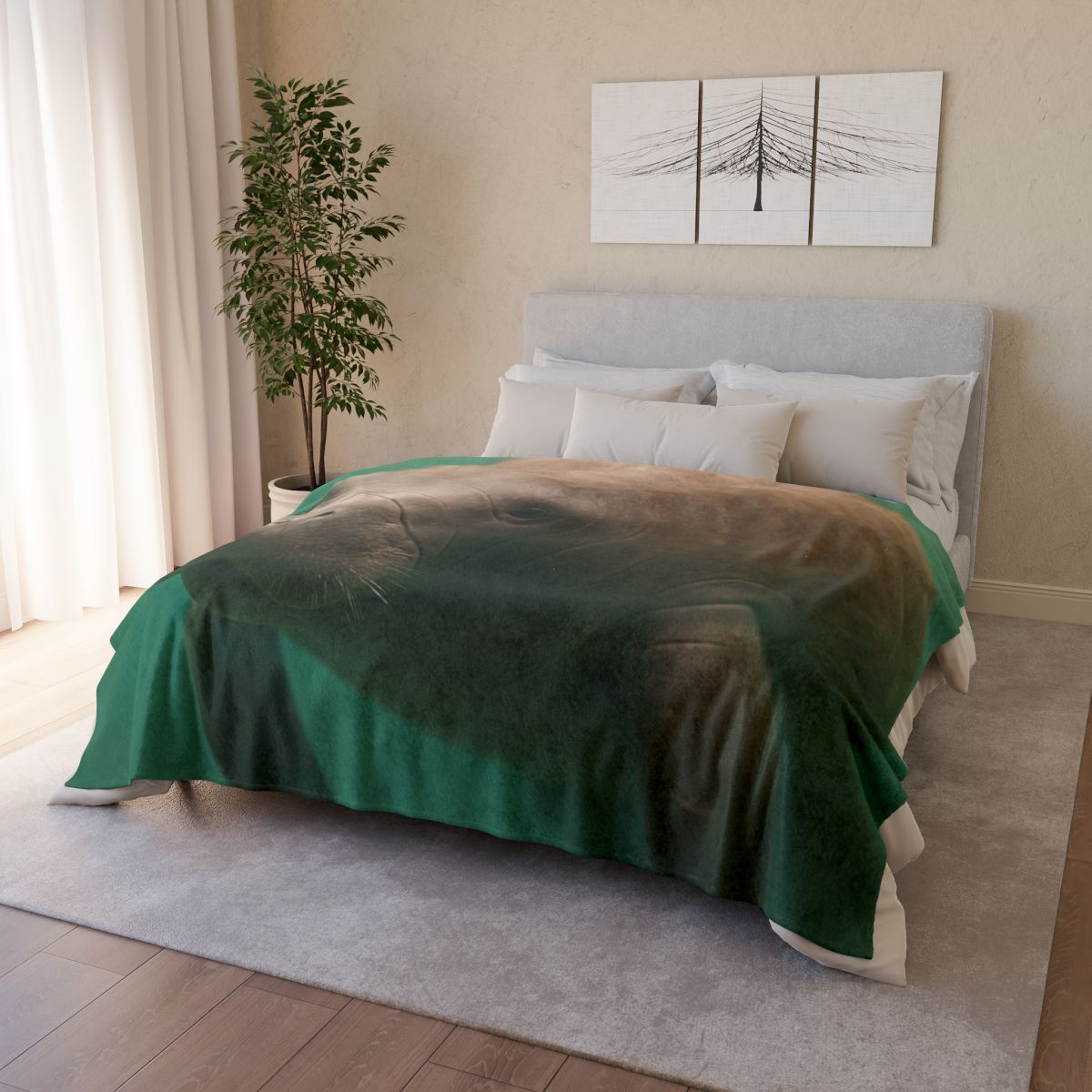 Glasswater Drifter West Indian Manatee stylish throw blankets