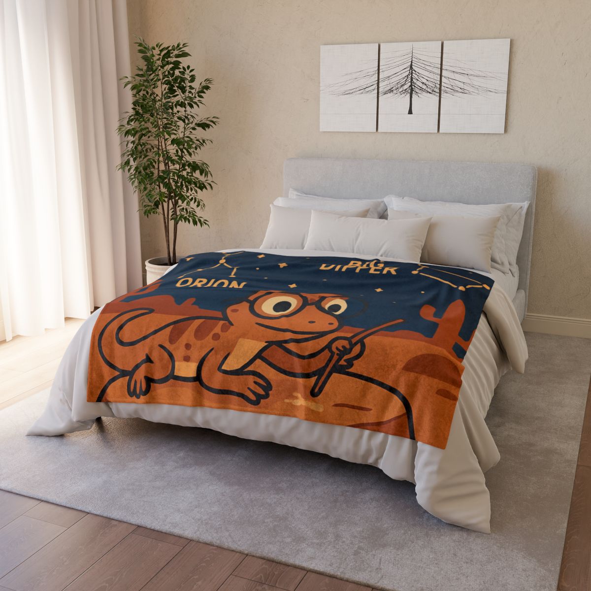 Stargazing Lizard Desert Camp soft fleece blankets